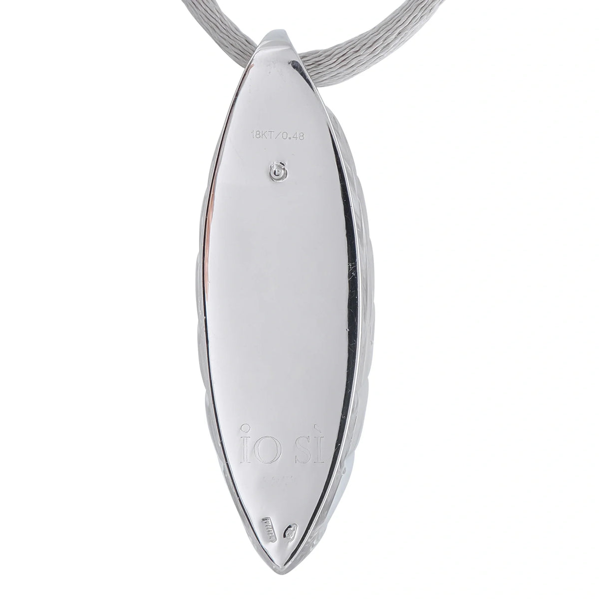 Io Si 18K White Gold 0.48ct Diamond and Rock Crystal Pendant Necklace IO26-080726