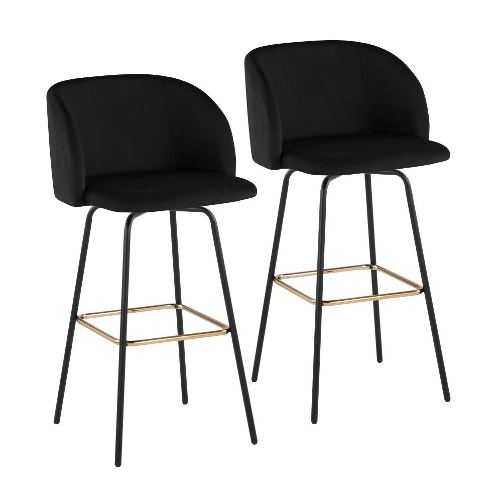 Elegant Counter Chairs with Padded Velvet Upholstery