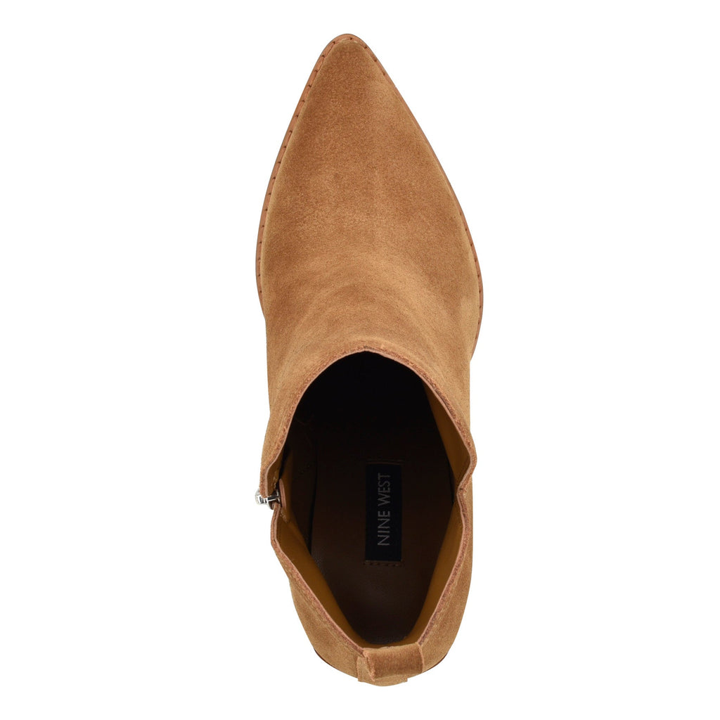 Birds Block Heel Leather Booties