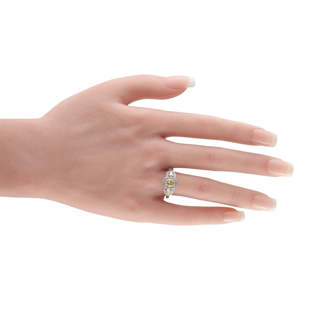 LB Exclusive Platinum 1.71ct Diamond Three-Stone Halo Ring MF17-063026
