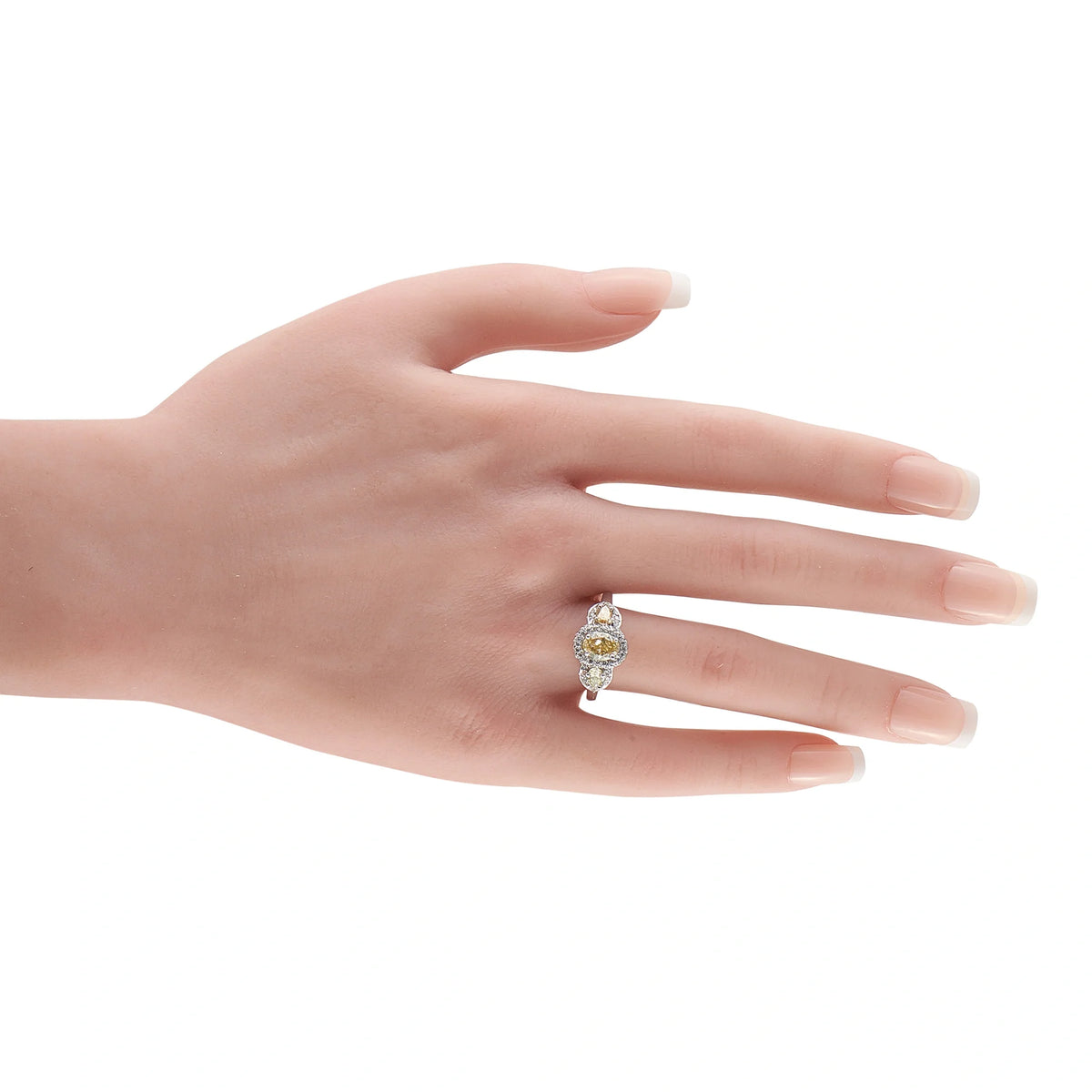 LB Exclusive Platinum 1.71ct Diamond Three-Stone Halo Ring MF17-063026