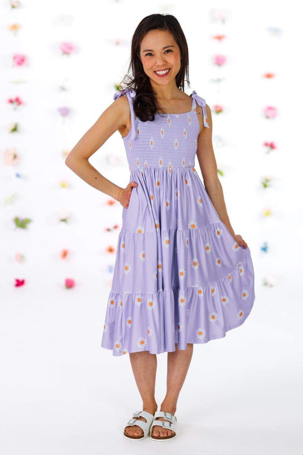 Mom & Me - Lavender Ruffle Daisy Tank Dress
