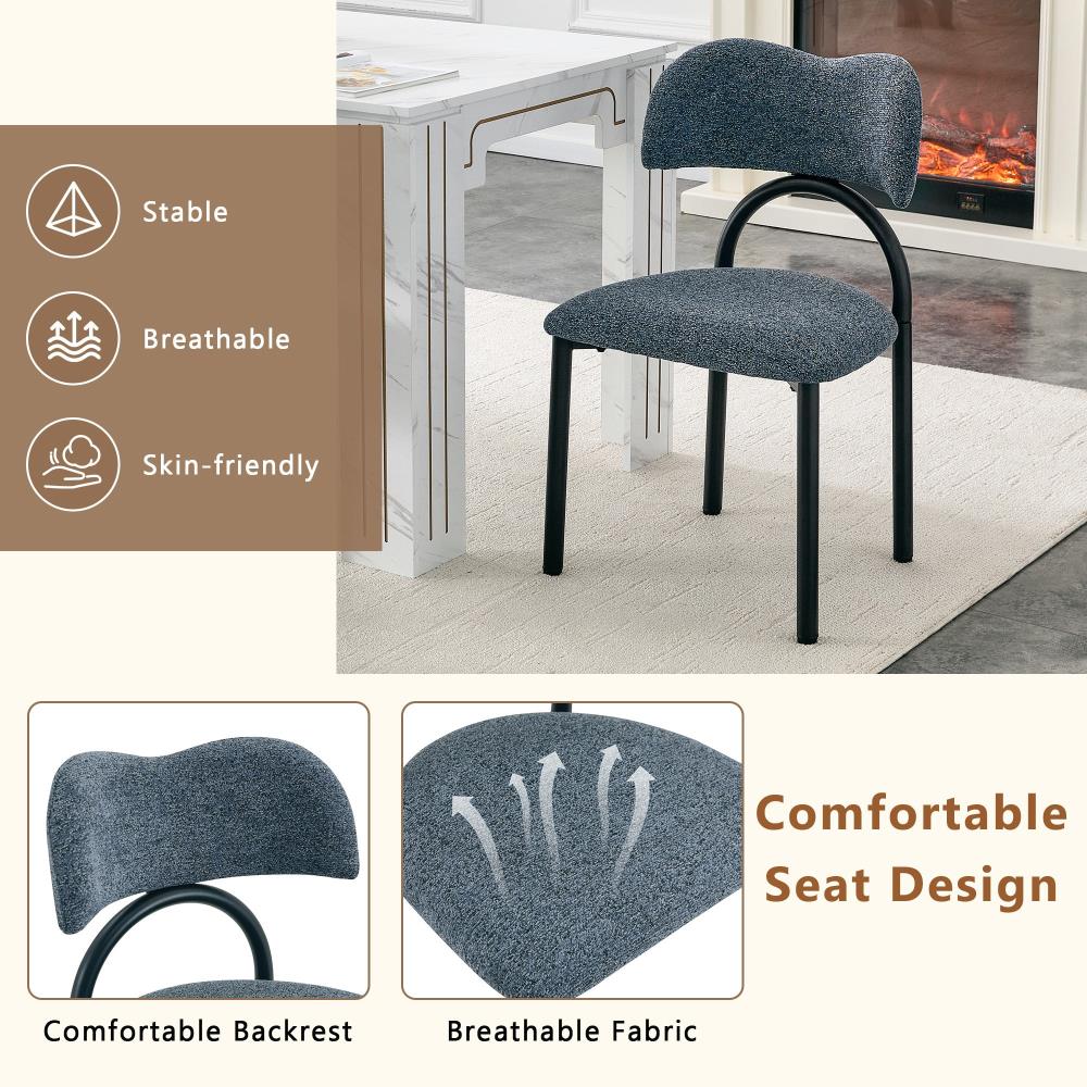 Contemporary Home Dining Chairs with Breathable Fabric Upholstery and Supportive Legs