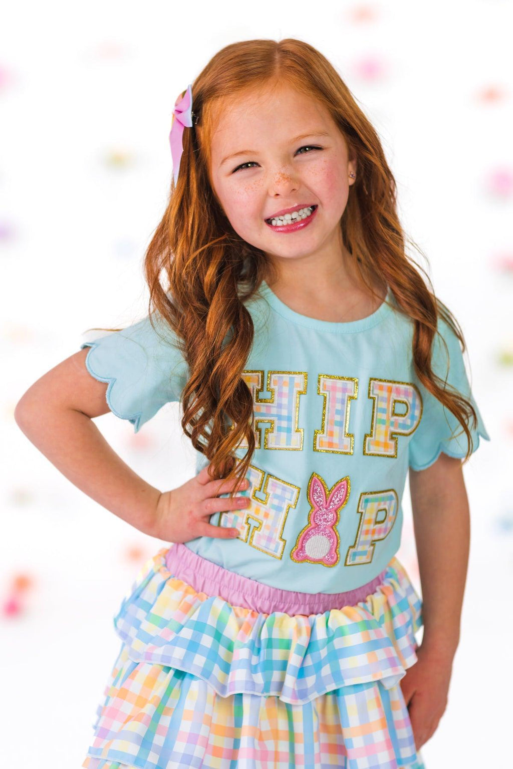"Hip Hop" Rainbow Plaid Skirt Set