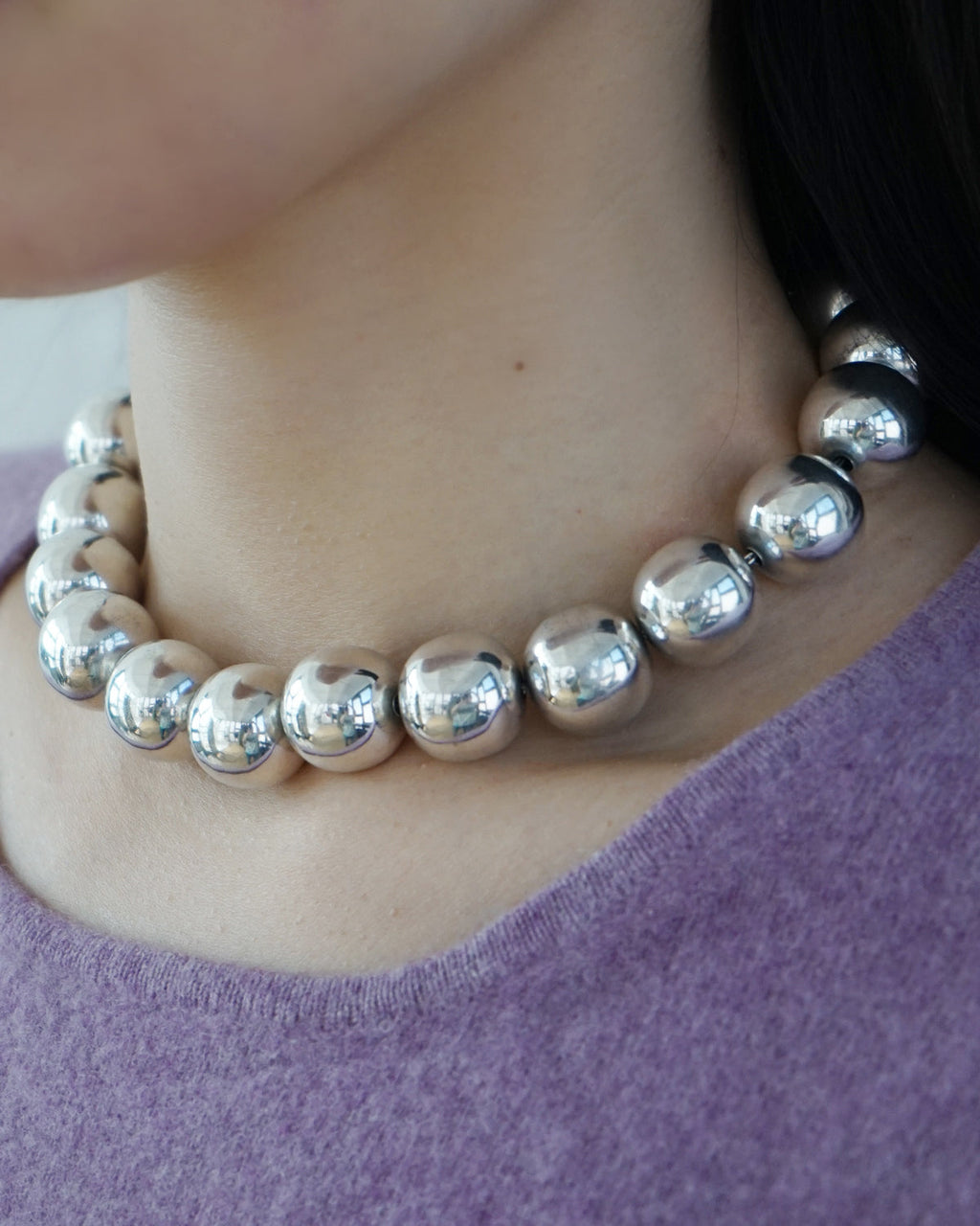 Silver Ball Necklace