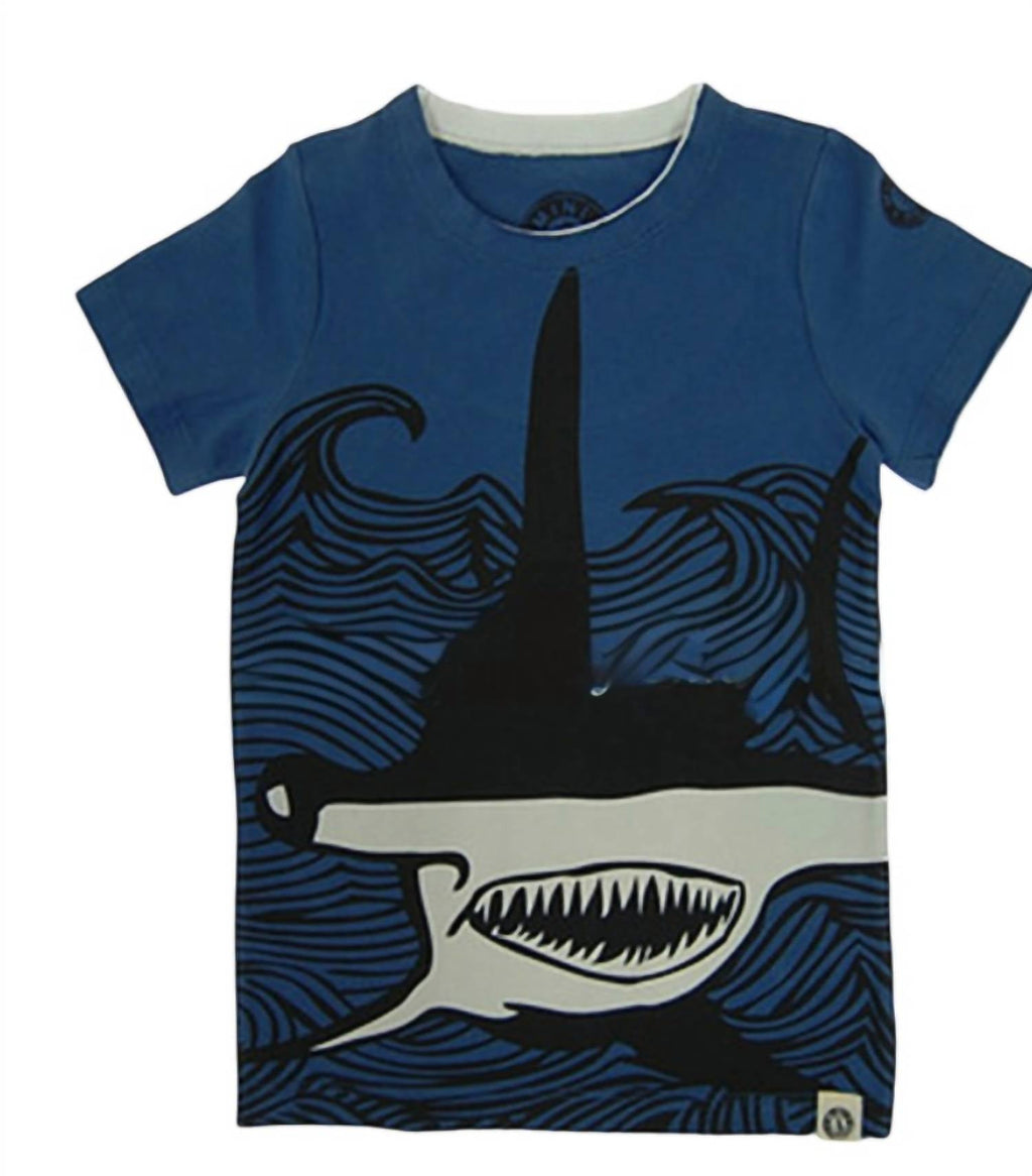Kids Hammerhead Shark T-Shirt In Blue