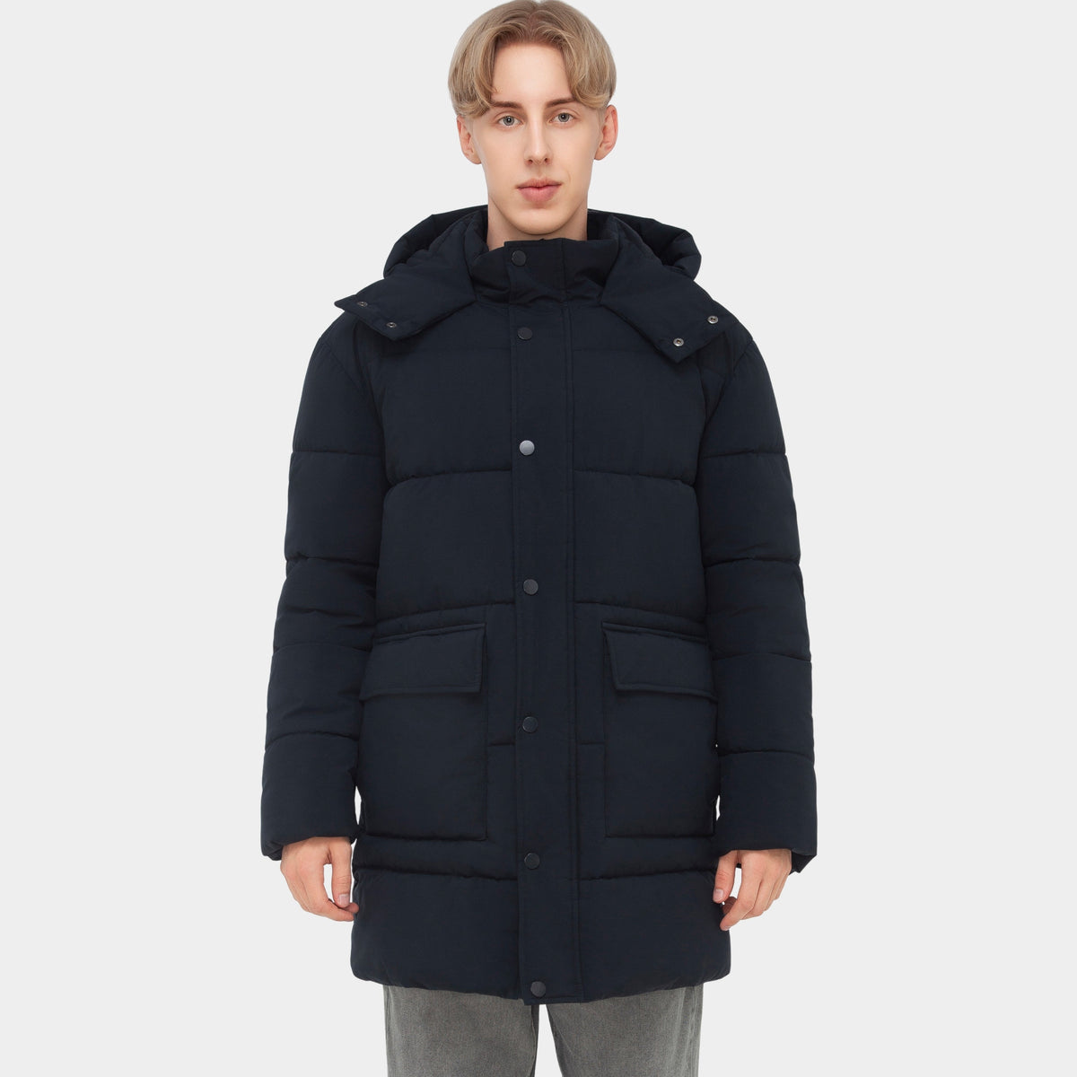 Rokka&Rolla Men's Wind Guard Puffer Coat Winter Parka Jacket