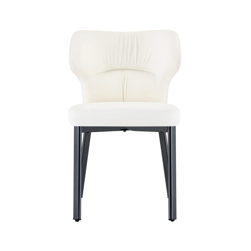 Elegant Dining Chairs with Padded PU Leather Seats and Stylish Metal Leg Construction