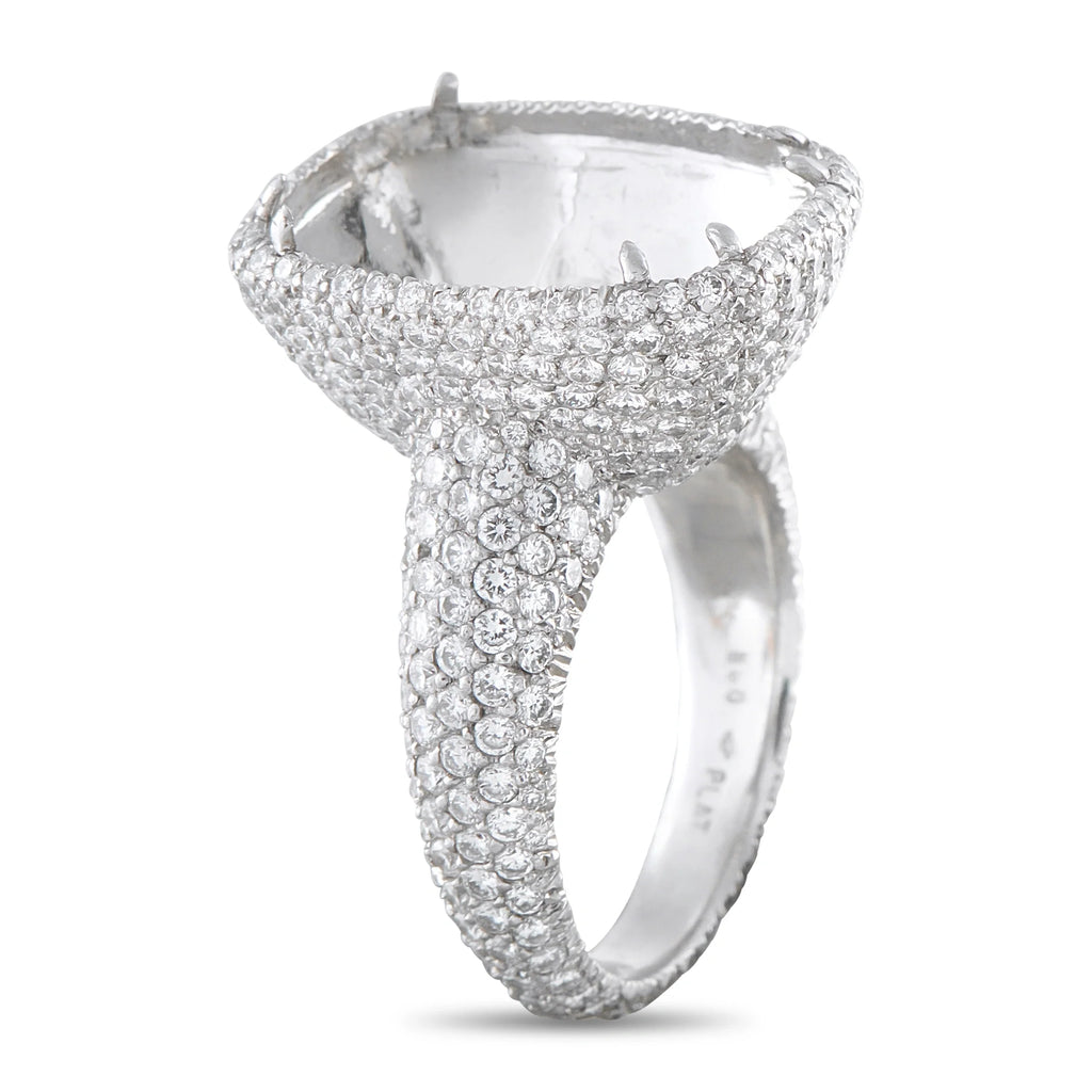 LB Exclusive Platinum 3.0ct Diamond Pave Halo Mounting Ring MF03-082026