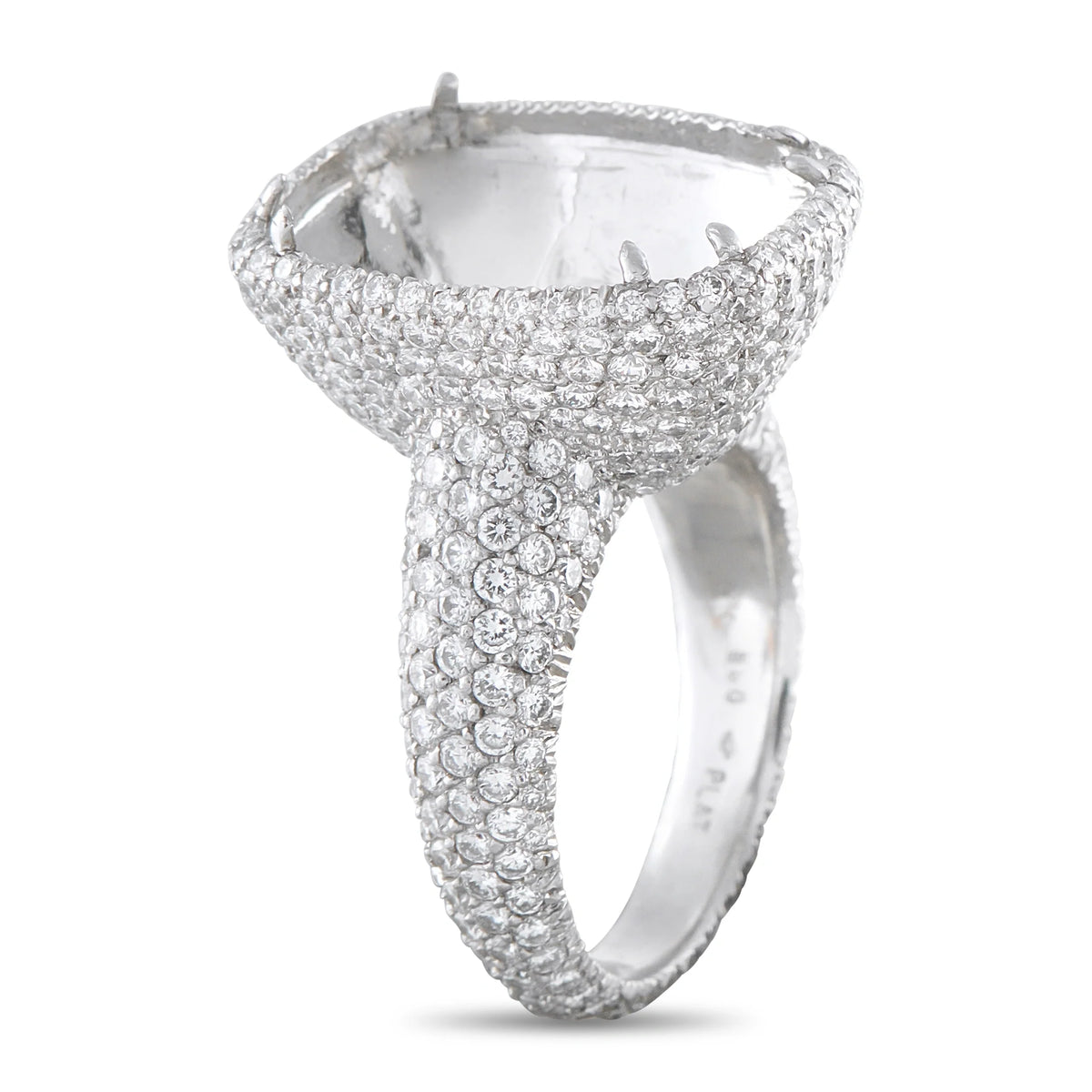 LB Exclusive Platinum 3.0ct Diamond Pave Halo Mounting Ring MF03-082026