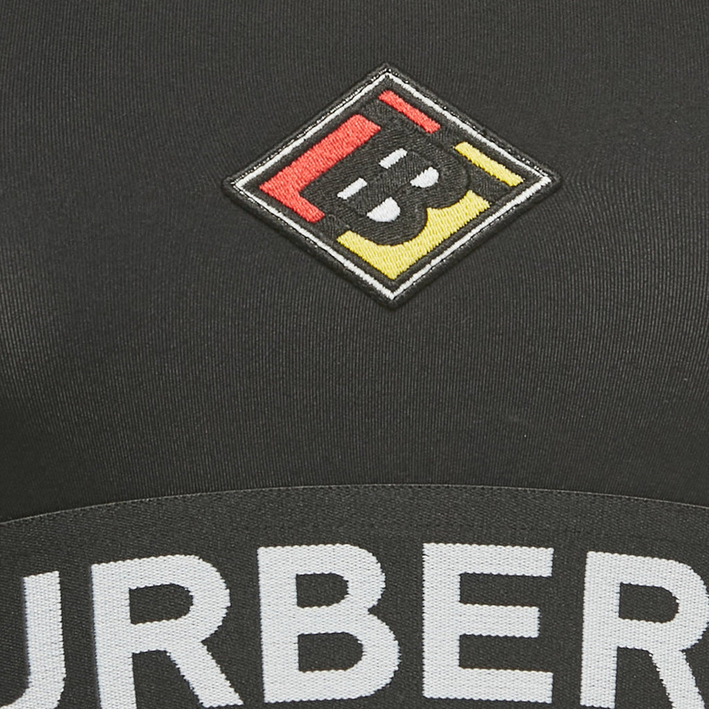 Burberry Black Logo Patch Jersey Sports Bra