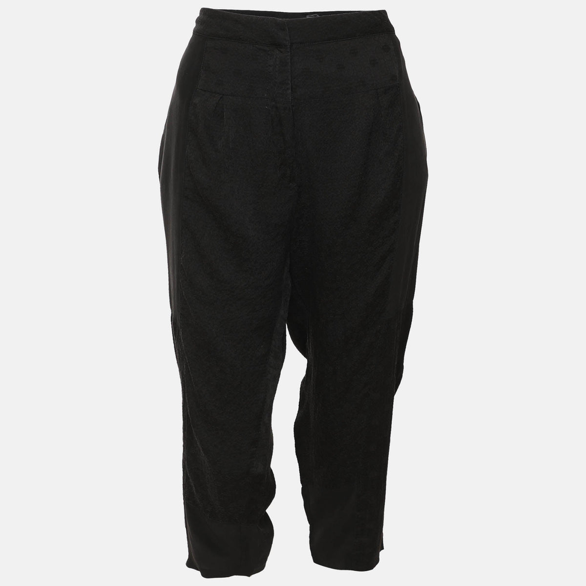 Just Cavalli Black Crepe Jacquard Capri Pants