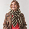 Long Diagonal Taoered Ends Striped Scarf