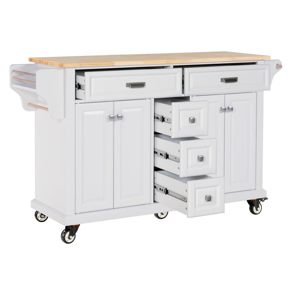 Large Kitchen Island with Rubberwood Countertop