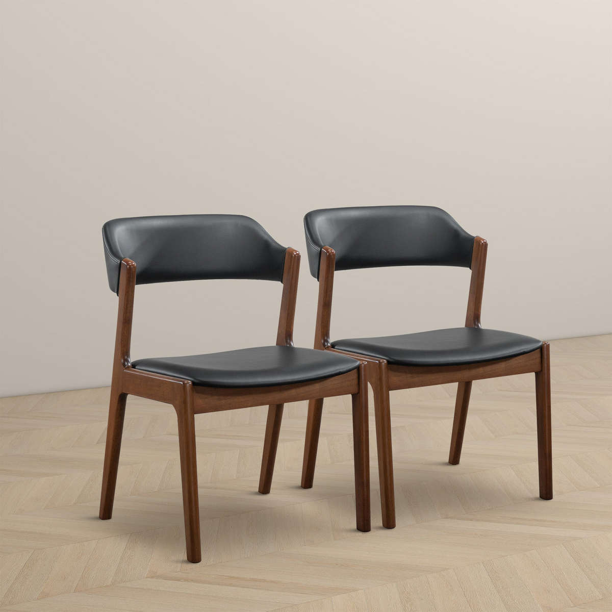 Contemporary Dining Chairs with Padded Seats -Set of 2