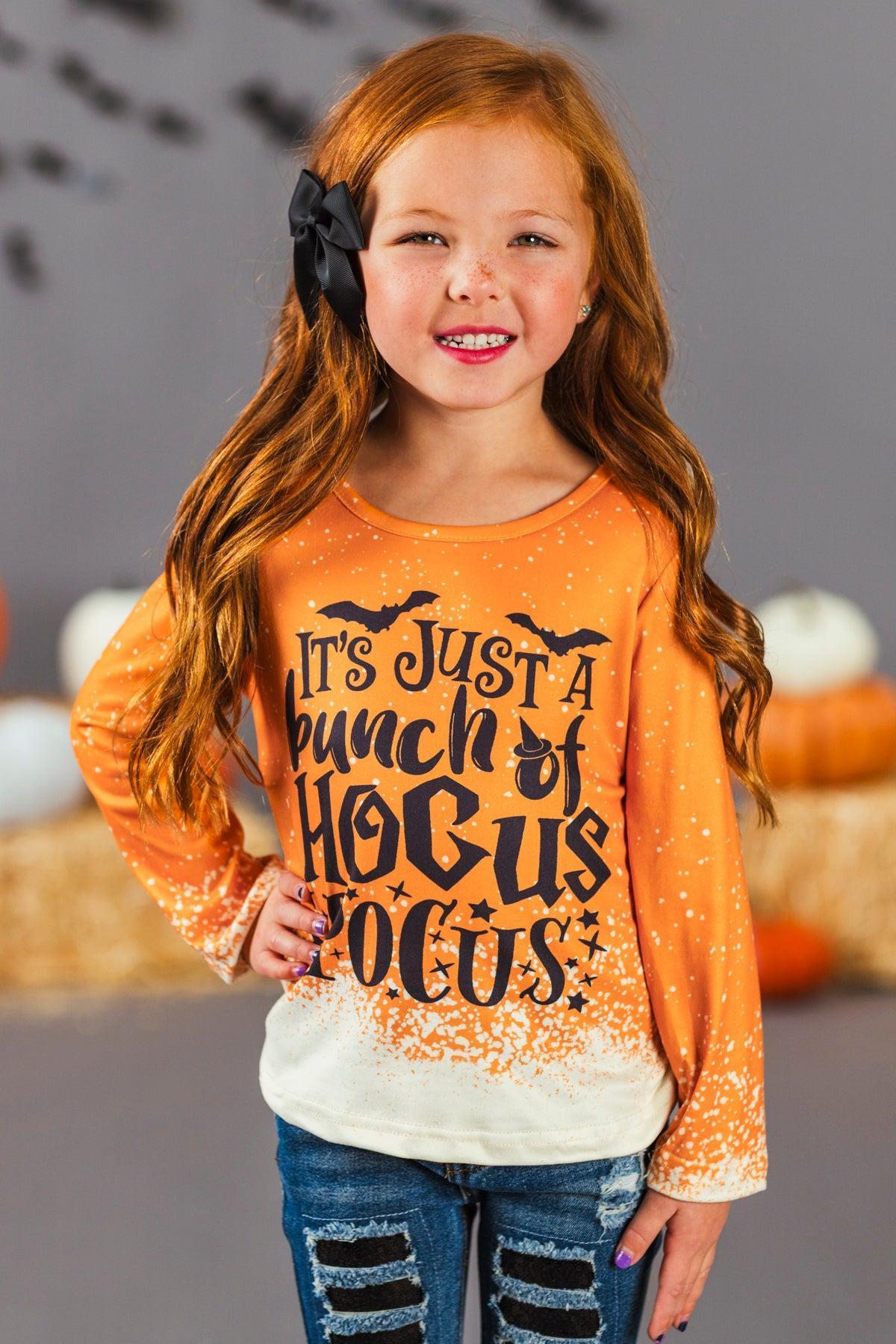 "It's Just A Bunch Of Hocus Pocus" Orange Denim Bell Bottom Set