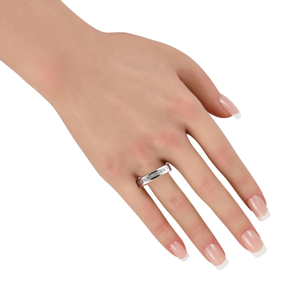 LB Exclusive Platinum 1.30ct Diamond Princess-Cut Band Ring MF09-070726