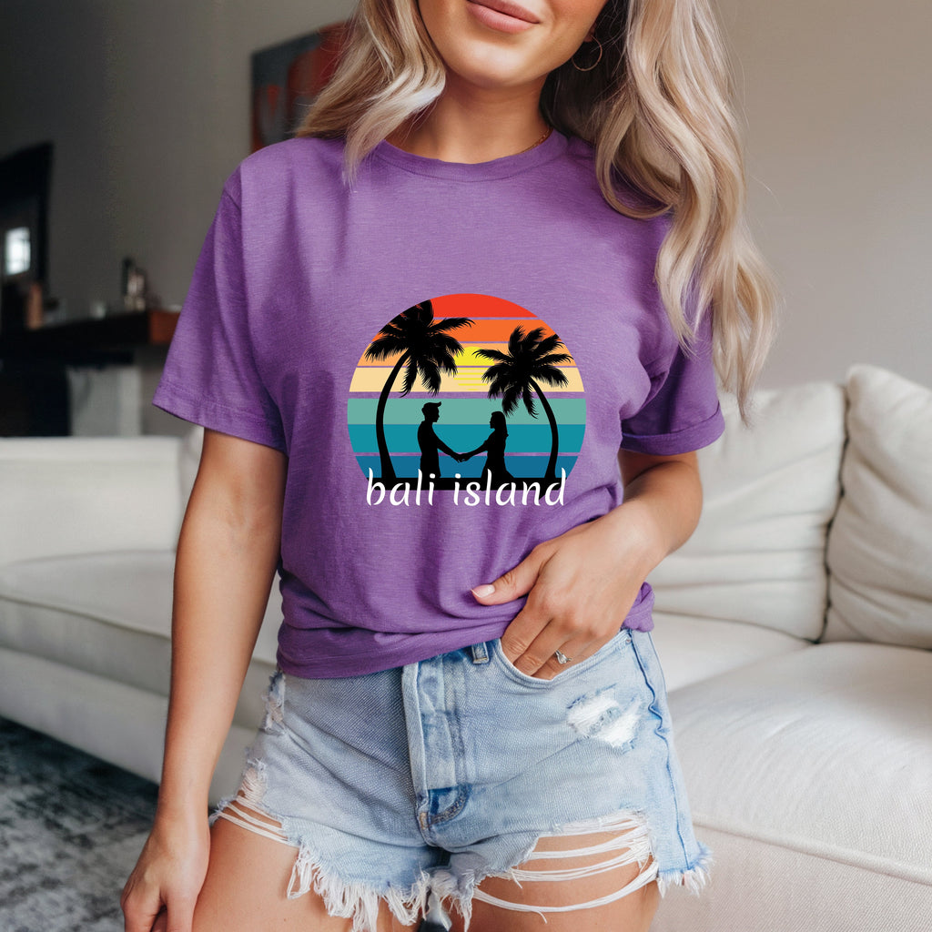 Couple On Vacation Women's Cartoon Cute Short Sleeves