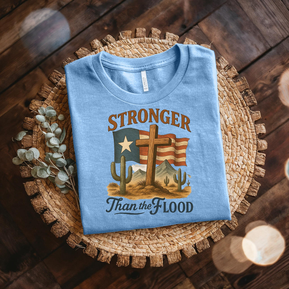 Retro Texas Strong God Bless Texas Print Sweatshirt