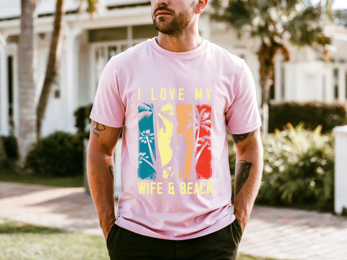 Couple On Vacation Unisex Creative Print T-shirt