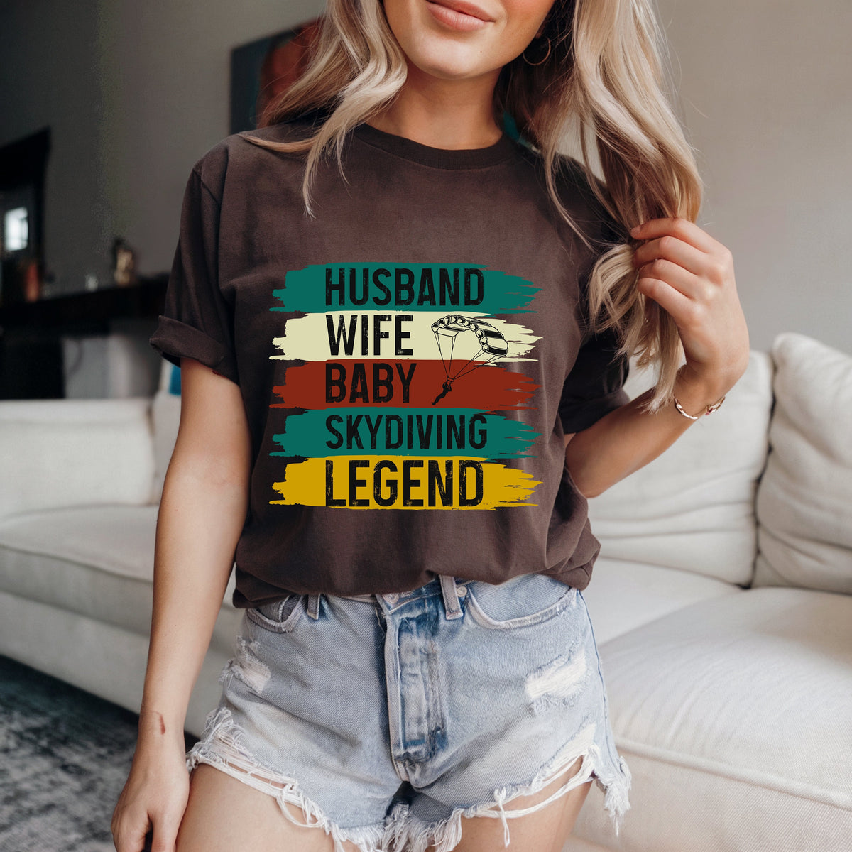 Couple On Vacation Women's Cotton Cartoon Short Sleeves