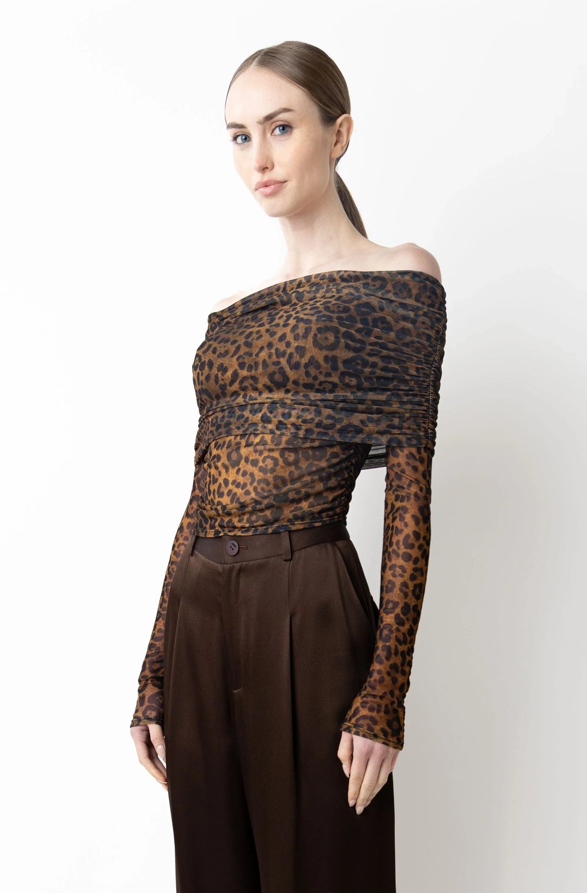 Lapointe Print Mesh Top