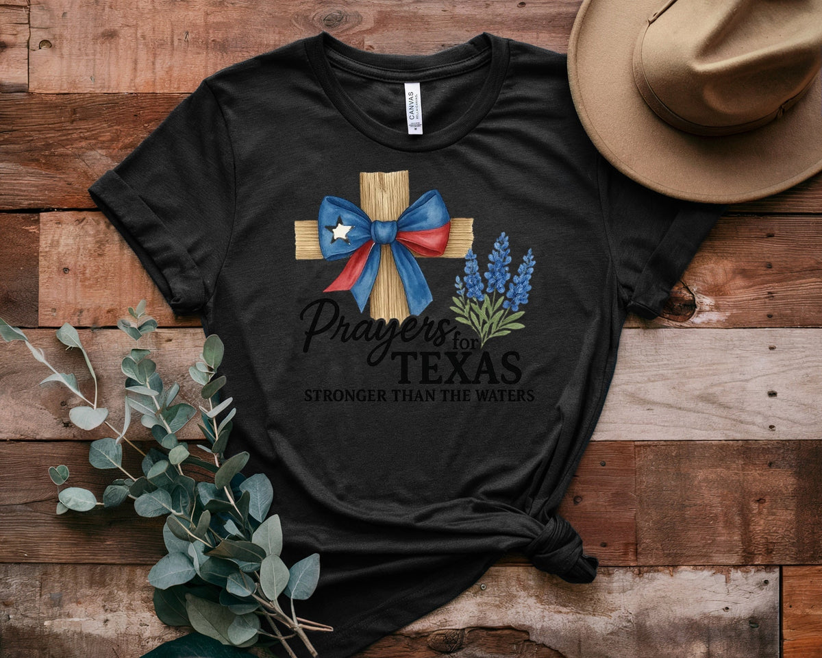 Texas Strong Pray Heat Printed T-Shirt