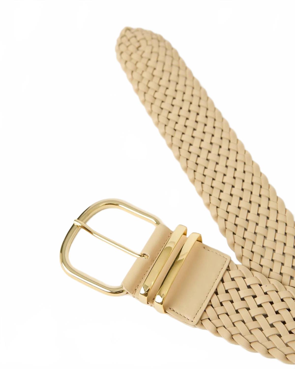 Women's Alexander Leather Belt In Beige
