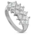 LB Exclusive 14K White Gold 2.40ct Diamond Princess-Cut Cluster Ring MF27-070226