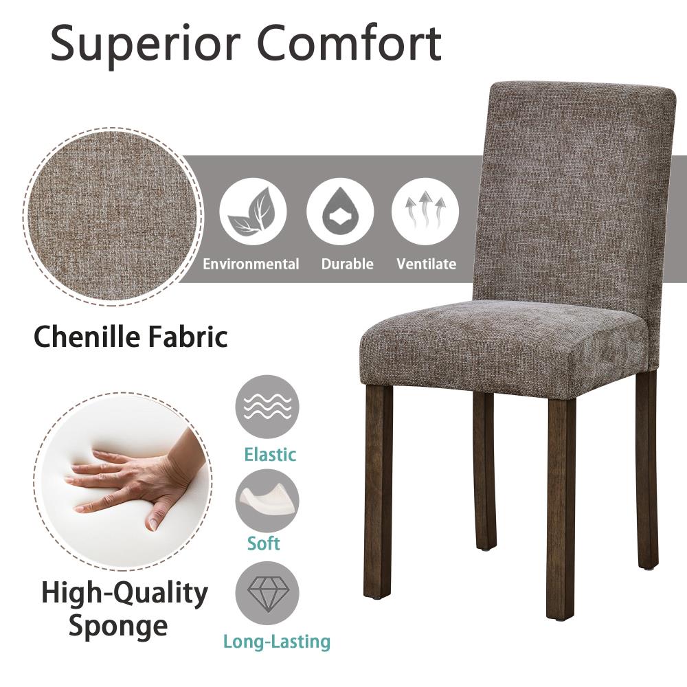 Upholstered Wooden Dining Chairs with Comfortable Seats for Home Interiors