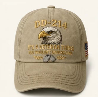 🔥Today Only: FREE Collector Coin🔥| DD-214 Veteran Honor 3-Piece Gift Set – Embroidered Cap, Coin & Bracelet