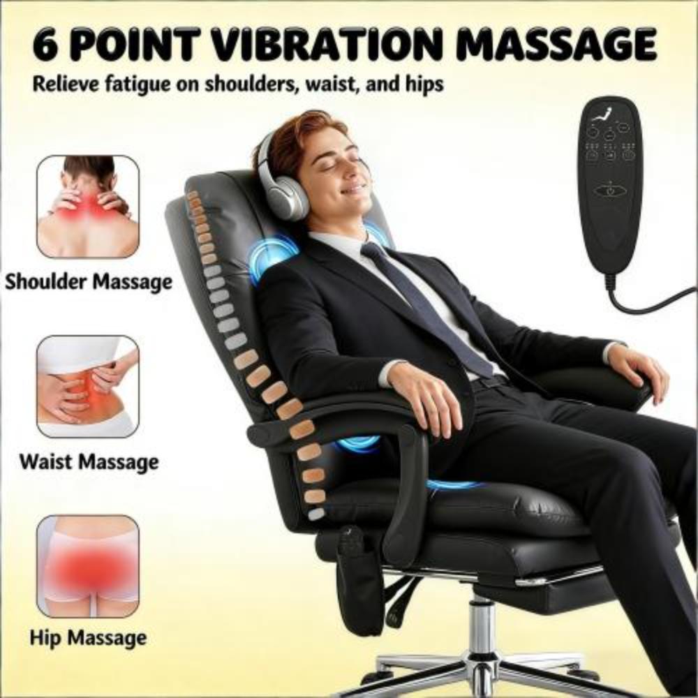 Faux Leather Office Chair with Massage Function