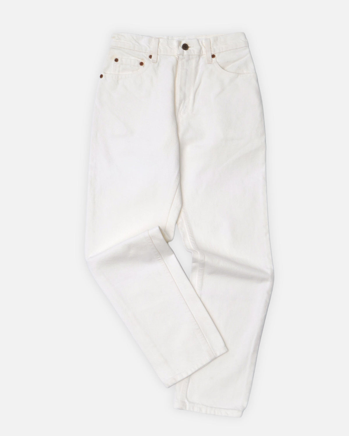 505 Tapered Fit White Denim Pants / size: 27