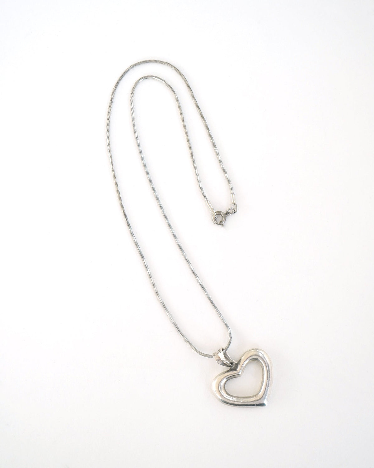 Silver Chain Necklace w/ Heart Charm