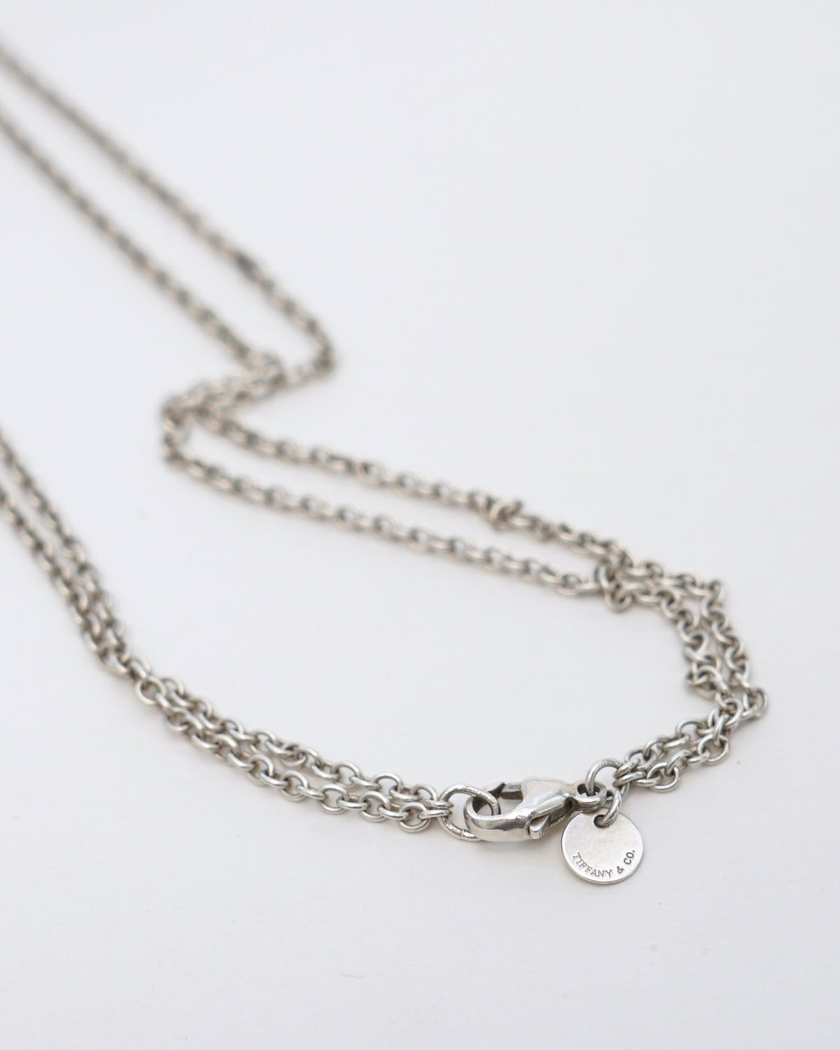 Silver Barrel Beads Double Chain Necklace