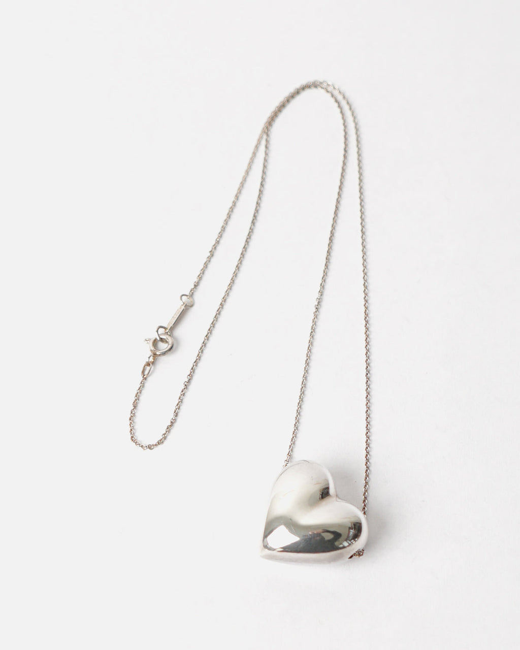 Silver Puffy Heart Necklace