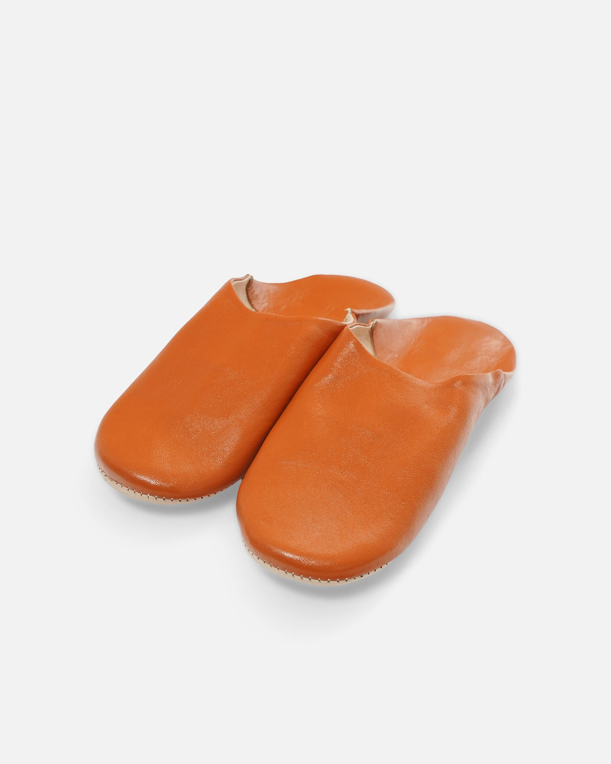 Moroccan Babouche Basic Slippers / Cognac