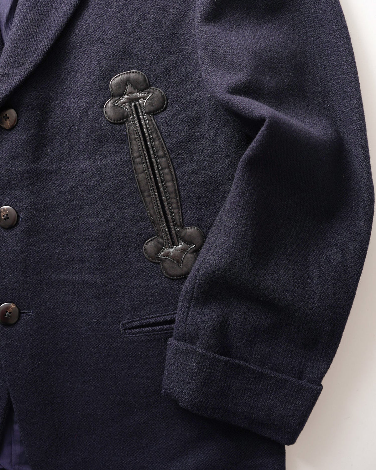 Leather Piping Pocket Tailored Jacket