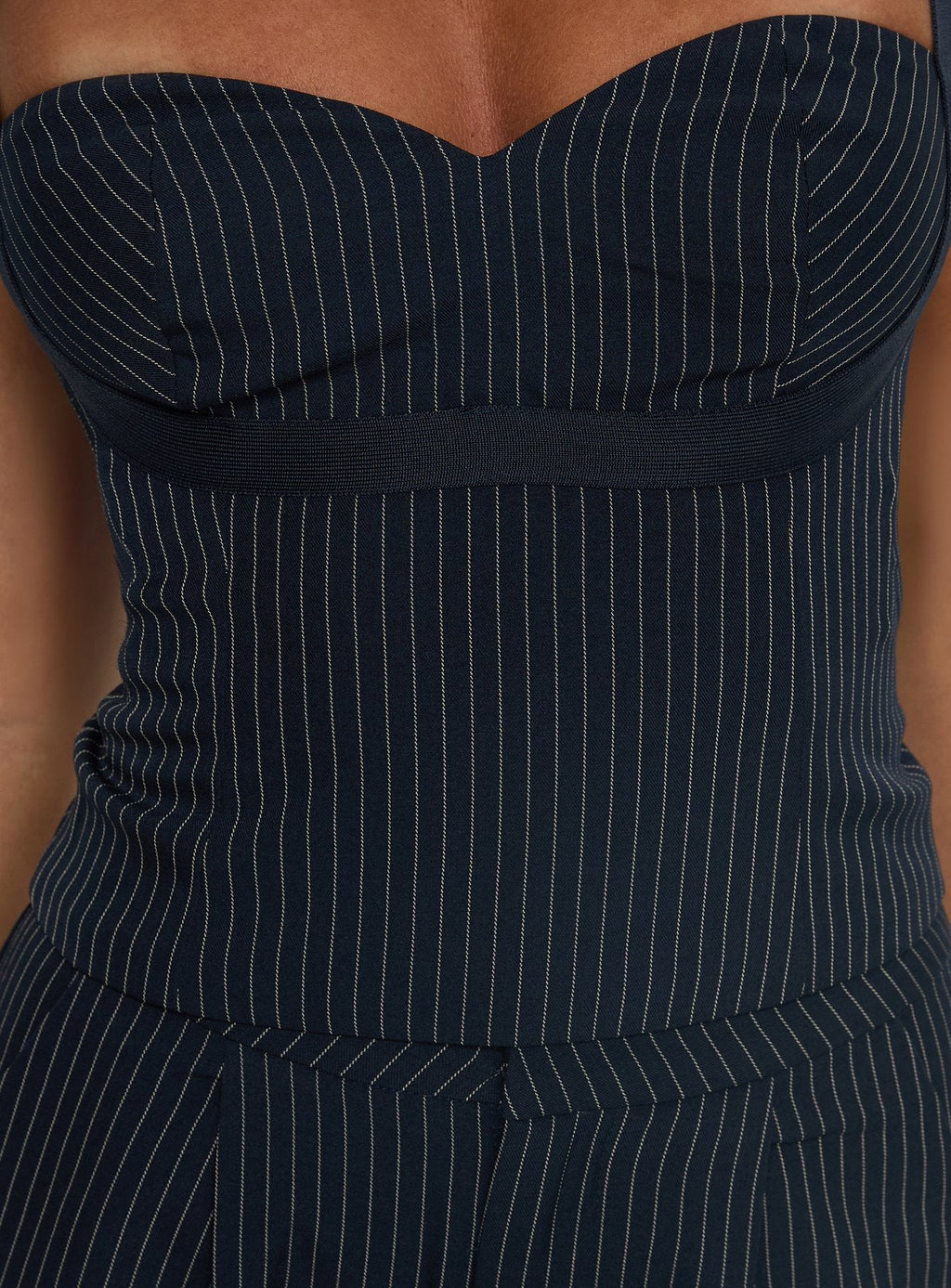 Briana Set Navy Pinstripe