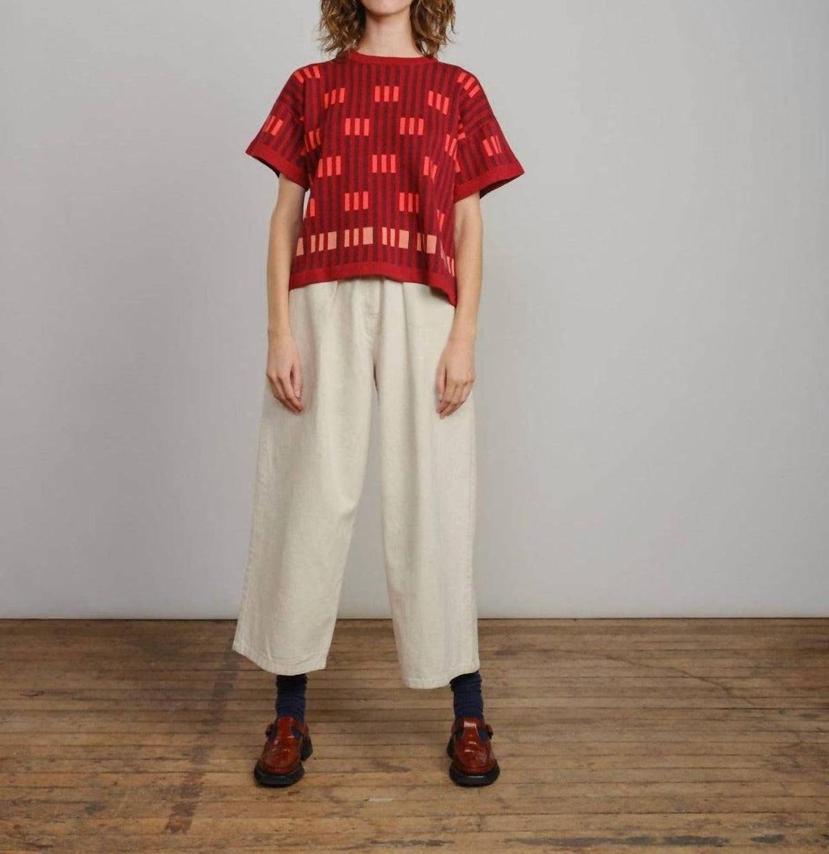 Bauhaus Short Sleeve Sweater Tee In Solstice