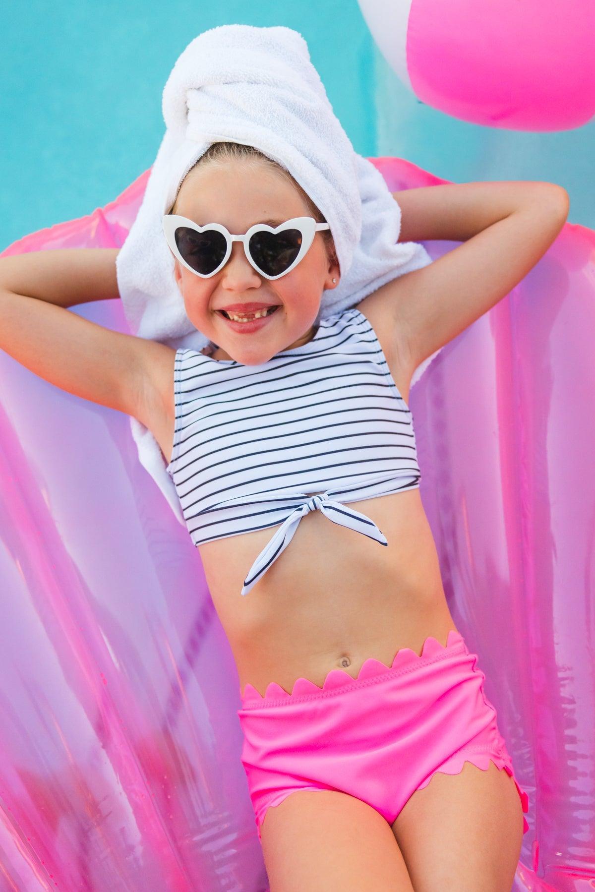Mom & Me - Hot Pink Stripe Bikini