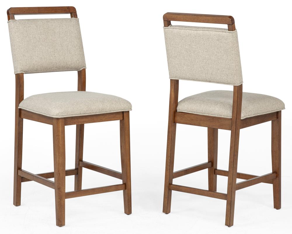Wooden Counter Height Dining Chairs with Plush Upholstered Seating