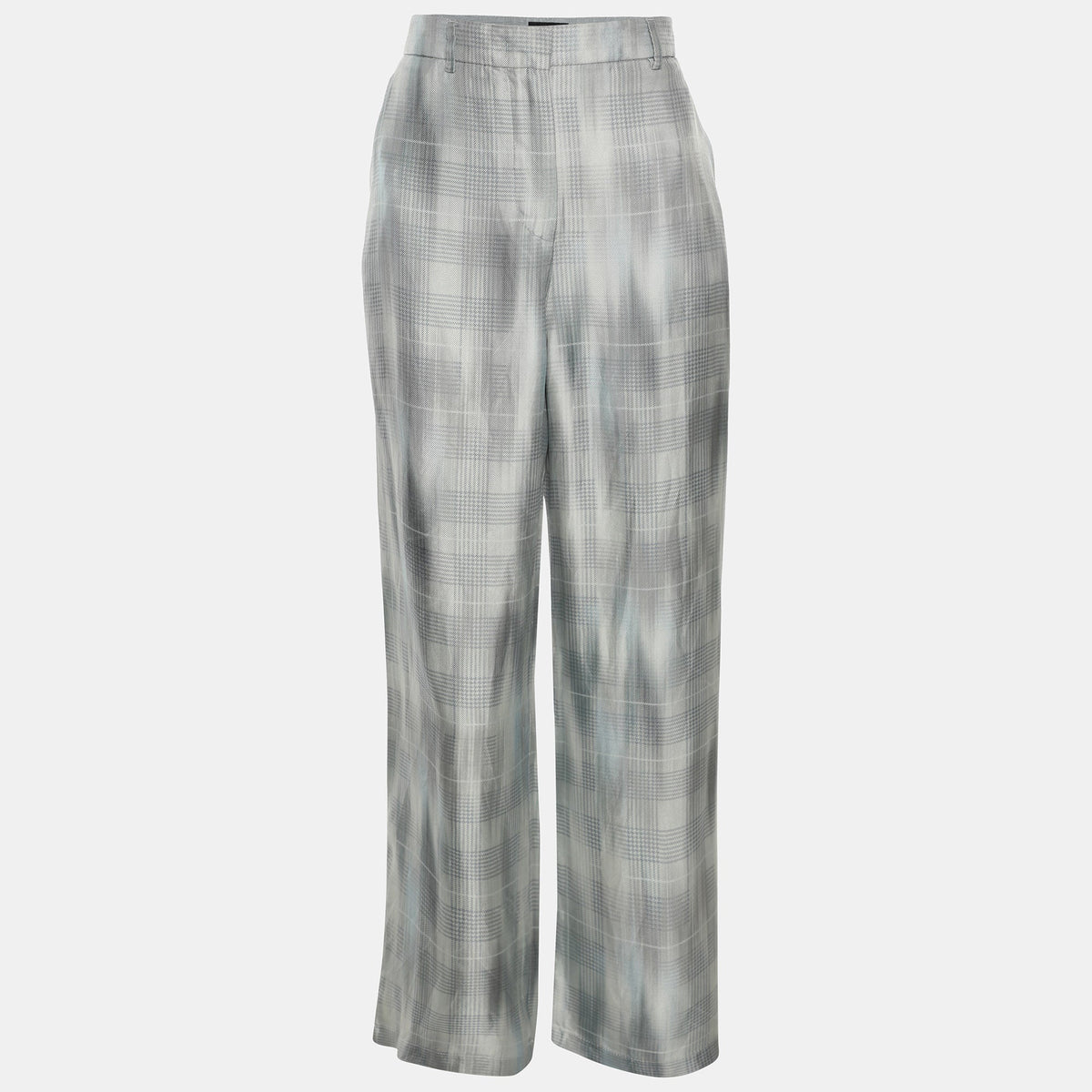 Giorgio Armani Blue Silk Wide Leg Trouser