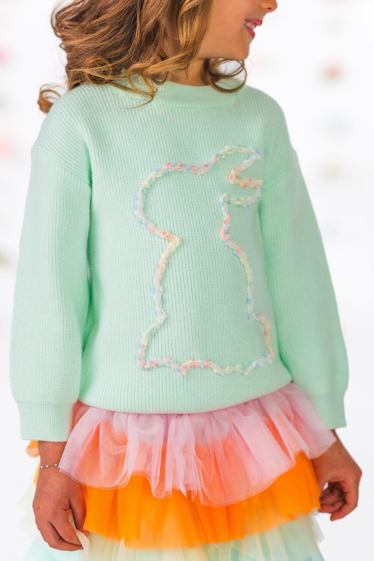 Mint Knit Bunny Tutu Skirt Set