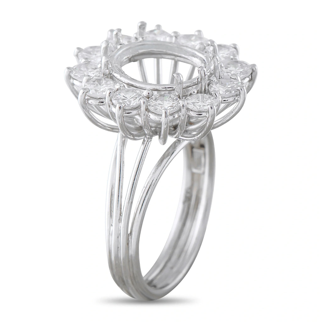 LB Exclusive Platinum 2.50ct Diamond Halo Mounting Ring MF15-082026