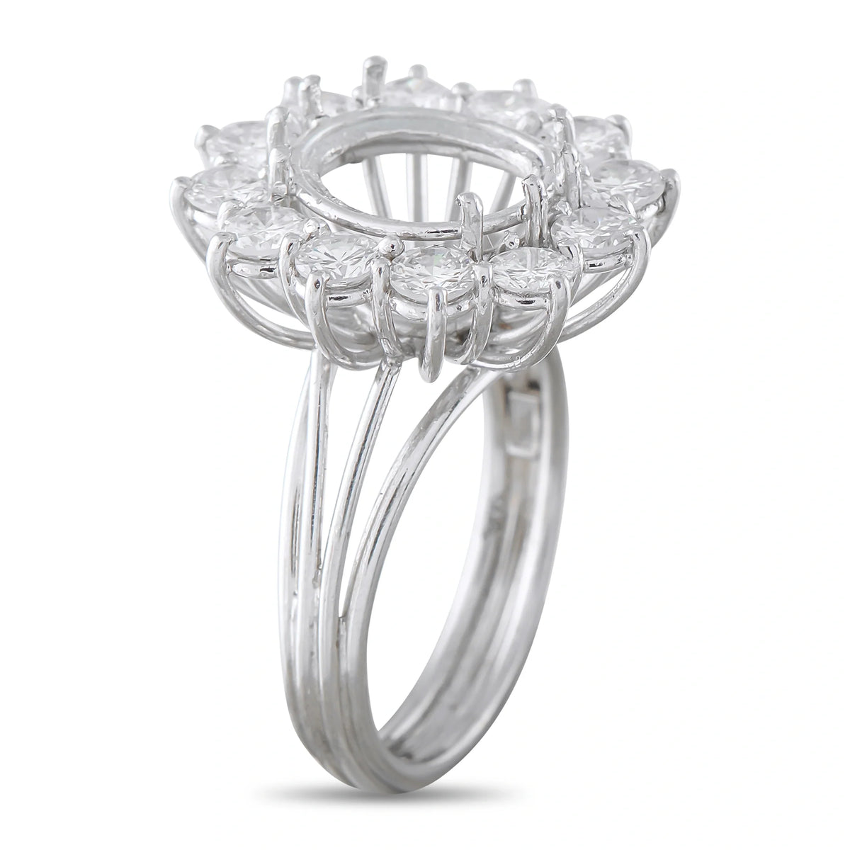 LB Exclusive Platinum 2.50ct Diamond Halo Mounting Ring MF15-082026