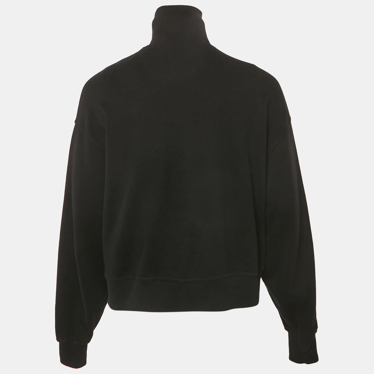 Palm Angels Black Logo Embroidered Cotton Half Zip Sweatshirt
