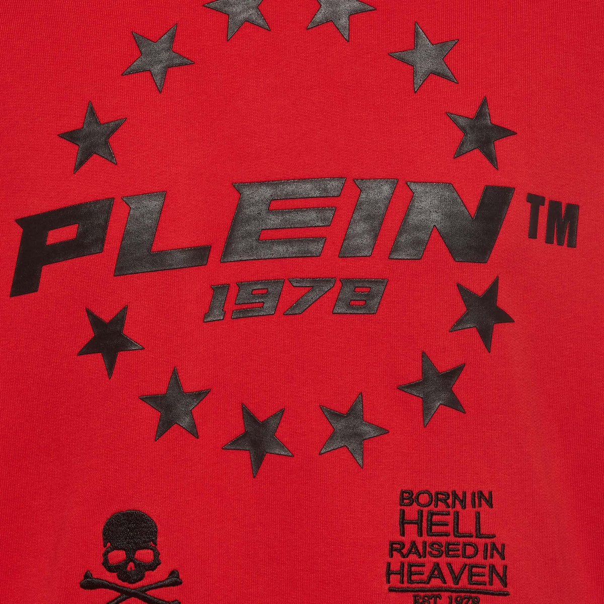 Philipp Plein Red Printed Jersey Long Sleeve Hoodie