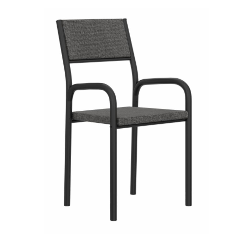 Upholstered Guest Chair with Metal Armrests