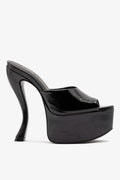 Larroudé by Nicolò B.: Isabella Platform Mule Black Patent Leather